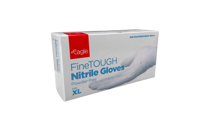Extra Large FineTOUGH Powder Free Nitrile White Gloves
